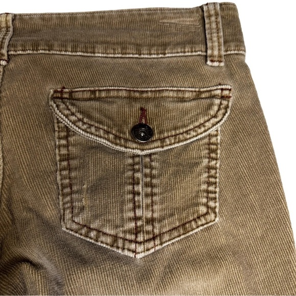 l.e.i. Brown Corduroy Pants Size 3 Double Button Front Distressed Flare Vintage - Picture 8 of 16
